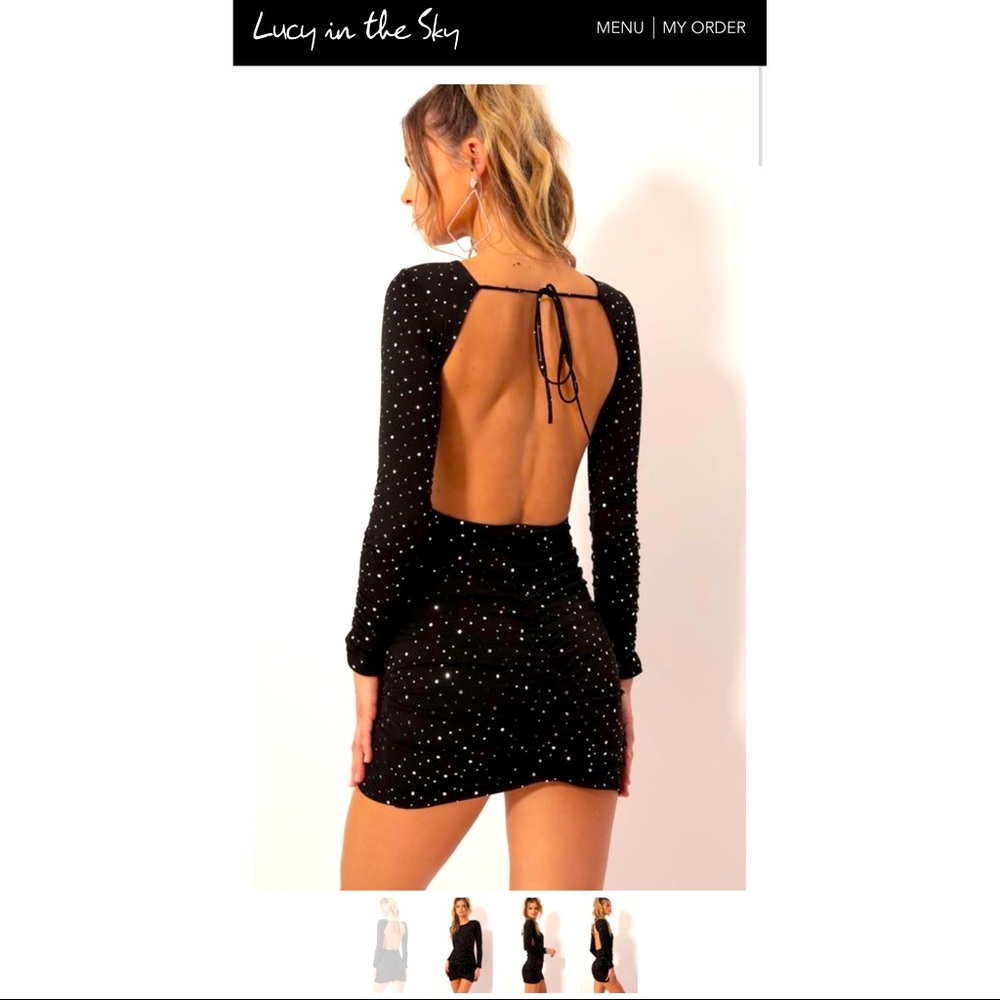 Lucy In The Sky Backless Sparkly Minidress